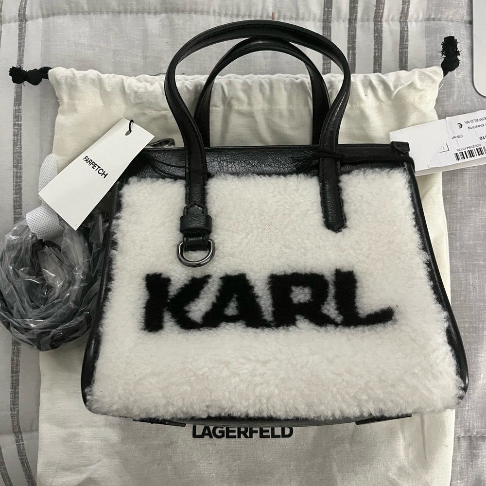 Karl Lagerfeld small shearling tote